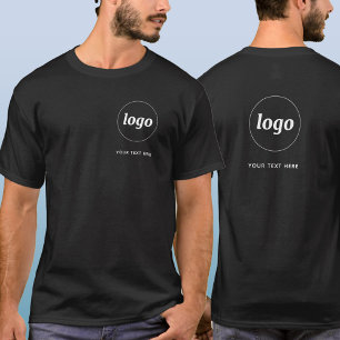 Simple Logo and Text Business Crest and Back T-Shirt