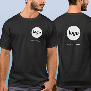 Simple Logo and Text Business Crest and Back T-Shirt
