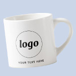 Simple Logo and Text Business Espresso Cup<br><div class="desc">Simple logo and custom text for your business. Replace the logo and text with your own to customise. Use them yourself, give them to your employees and co-workers, sell them to customers and clients or give them away as promotional material to inspire customer loyalty. Perfect for a corporate party, event...</div>