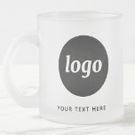 Simple Logo and Text Business Frosted Glass Coffee Mug<br><div class="desc">Simple logo and custom text for your business.  Replace the logo and text with your own to customize.  Use them yourself,  give them to your employees and co-workers,  sell them to customers and clients or give them away as promotional material to inspire customer loyalty.</div>