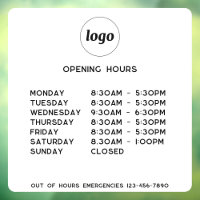 Simple Logo and Text Business Opening Hours