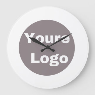 Simple Logo and Text Business  personallze Large Clock