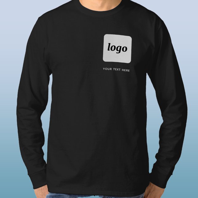 Simple Logo and Text Business Promotional Crest T-Shirt (Logo and custom text business promotional t-shirt)