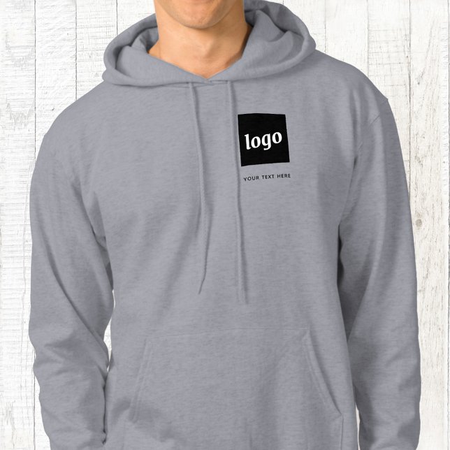 Simple Logo and Text Business Promotional Hoodie (Logo and custom text crest business promotional or uniform hoodie)