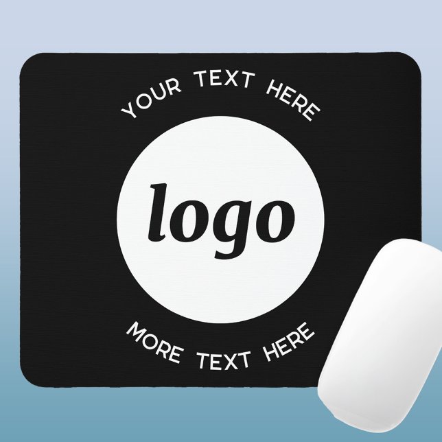 Simple Logo and Text Business Promotional Mouse Pad (Logo and text custom business promotional mouse mat)