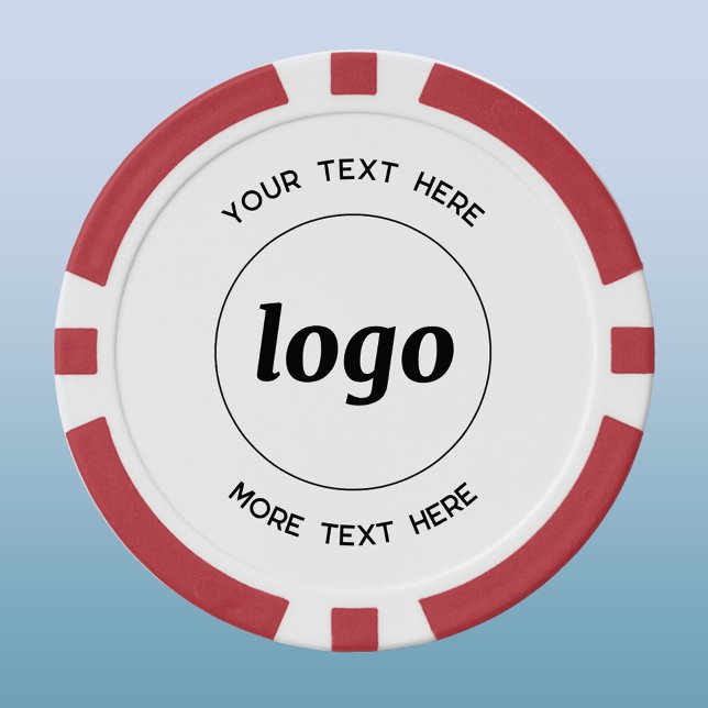 Simple Logo and Text Business Promotional Poker Chips (Simple logo with custom text business promotional poker chip)