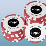 Simple Logo and Text Business Promotional Poker Chips<br><div class="desc">Simple logo and custom text for promoting your business.  Replace the logo and text with your own to customise.  Minimalist and professional to reflect your brand.</div>