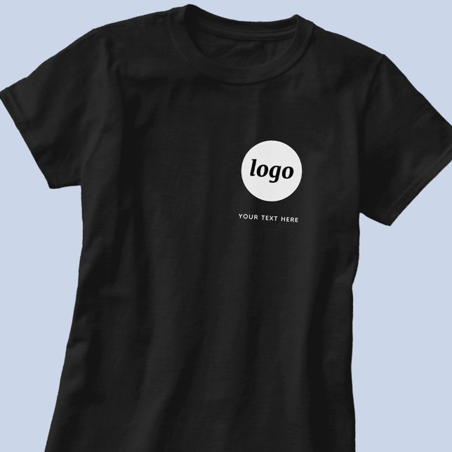 Simple Logo and Text Business Promotional T-Shirt (Logo with custom text business branding promotional t-shirt)