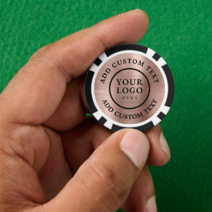 Simple Logo and Text Business Rose Gold Fundraiser Poker Chips