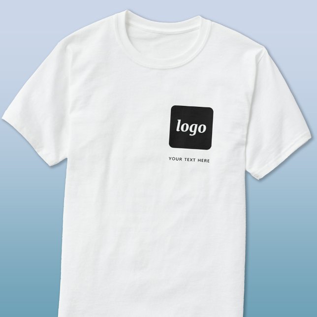 Simple Logo and Text Business T-Shirt (Logo with custom text business promotional t-shirt)