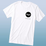 Simple Logo and Text Business T-Shirt<br><div class="desc">Simple logo and custom text business t-shirt.  Replace the logo and text with your own to customise.  Wear them yourself,  give them to your employees and co-workers,  sell them to customers and clients or give them away as promotional material to inspire customer loyalty.</div>