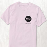 Simple Logo and Text Business T-Shirt<br><div class="desc">Simple logo and custom text business t-shirt.  Replace the logo and text with your own to customise.  Wear them yourself,  give them to your employees and co-workers,  sell them to customers and clients or give them away as promotional material to inspire customer loyalty.</div>