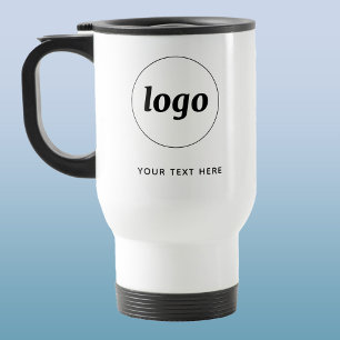 Simple Logo and Text Business Travel Mug