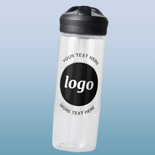 Simple Logo and Text Business Water Bottle