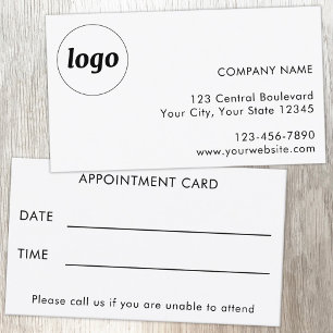 Simple Logo and Text Customer Appointment Card