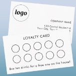 Simple Logo and Text Customer Loyalty Card<br><div class="desc">Simple logo and custom text customer loyalty reward card for your business.  Replace the logo,  business details and loyalty offer or discount with your own to customise.</div>