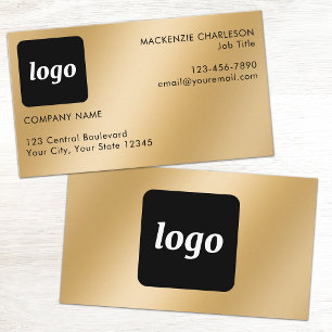Simple Logo and Text Gold Effect Business Card