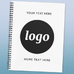 Simple Logo and Text Promotional Business Planner<br><div class="desc">Simple logo and custom text design to foster brand loyalty and promote your small business. Replace the logo with your own, and change or delete the top and lower text on the front to customise. Perfect for using in your business, for promotional purposes and to give to employees, customers and...</div>