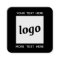 Simple Logo and Text QR Code Black