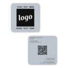 Simple Logo and Text QR Code Powder Blue