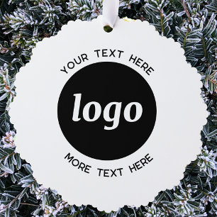 Simple Logo and Text QR Code Tree Decoration Card