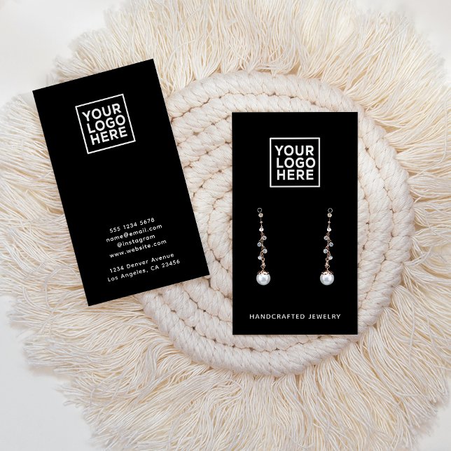 Simple Logo Black Jewellery Earring Display Card (Creator Uploaded)