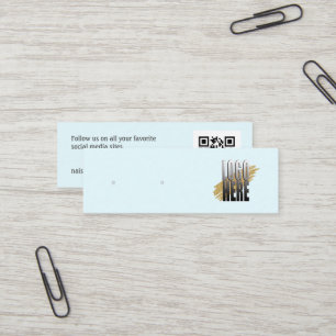 Simple Logo Blue Earring Display with QR Code   Mini Business Card