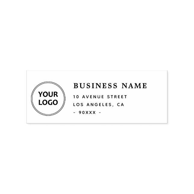 simple logo business address  rubber stamp (Imprint)