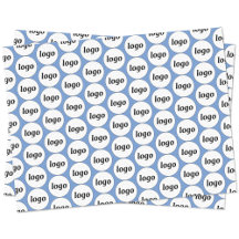 Simple Logo Business Branding Pattern Blue Tissue Paper