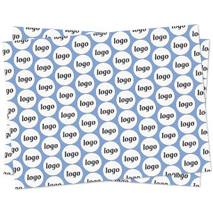 Simple Logo Business Branding Pattern Blue Tissue Paper