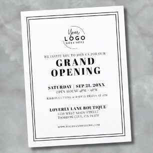 Simple Logo Business Grand Opening Invitation Postcard