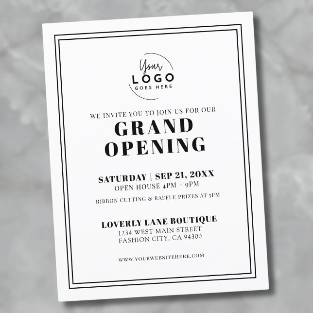 Simple Logo Business Grand Opening Invitation Postcard (Simple Logo Business Grand Opening Invitation Postcard)