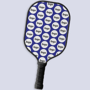 Simple Logo Business Pattern Blue Pickleball Paddle