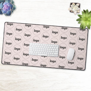 Simple Logo Business Pattern Blush Pink Desk Mat