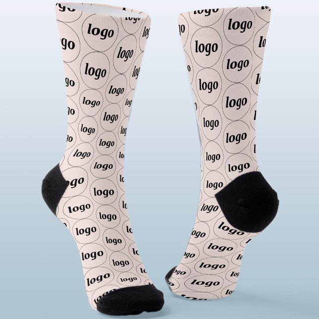 Simple Logo Business Pattern Blush Pink Socks (Simple logo pattern business promotional branding socks)