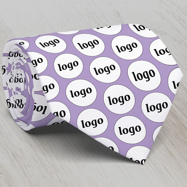 Simple Logo Business Pattern Lilac Purple Tie (Simple logo pattern business promotional pastel lilac purple neck tie)