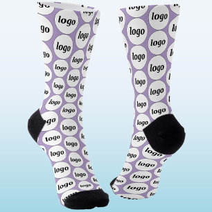 Simple Logo Business Pattern Lilac Socks