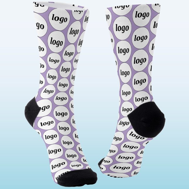Simple Logo Business Pattern Lilac Socks (Simple logo pattern business promotional lilac socks)