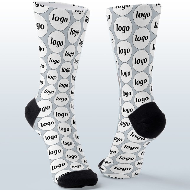 Simple Logo Business Pattern Powder Blue Socks (Simple logo pattern professional promotional business branding socks)