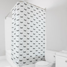Simple Logo Business Pattern Promotional Shower Curtain
