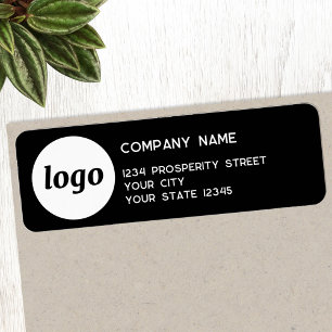 Simple Logo Company Black Return Address