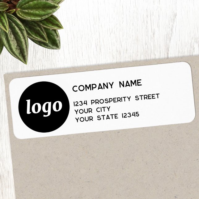 Simple Logo Company Return Address (Logo with text business promotional return address label)