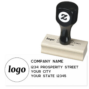 Simple Logo Company Return Address Rubber Stamp