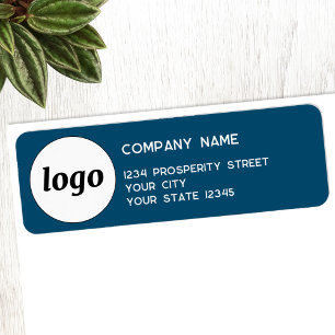 Simple Logo Company Return Address Teal Green