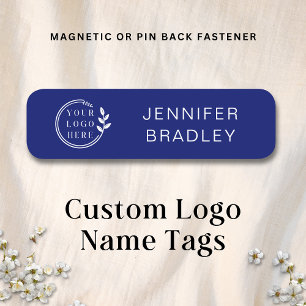 Simple Logo Custom Name Navy Blue Corporate Tag
