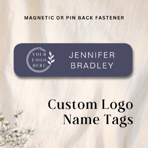Simple Logo Custom Name Purple Corporate Business Tag