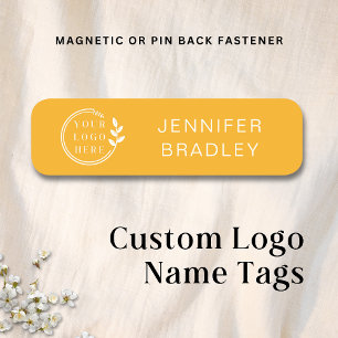 Simple Logo Custom Name Yellow Corporate Business Tag