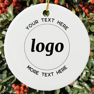 Simple Logo Custom Text Business Promotional Ceramic Tree Decoration