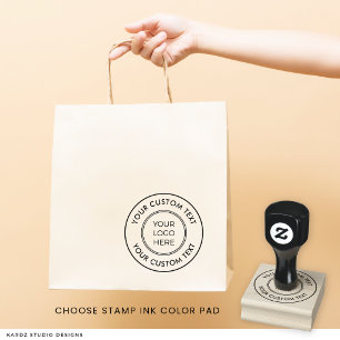 Simple Logo Custom Text Business Rubber Stamp