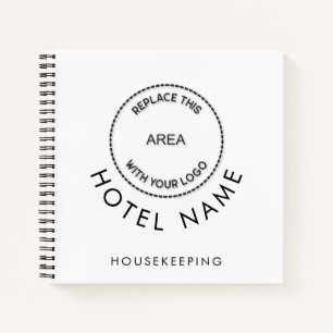 Simple Logo Hotel Name QR Code Any Colour Notebook